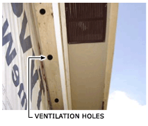 Wall ventilation holes